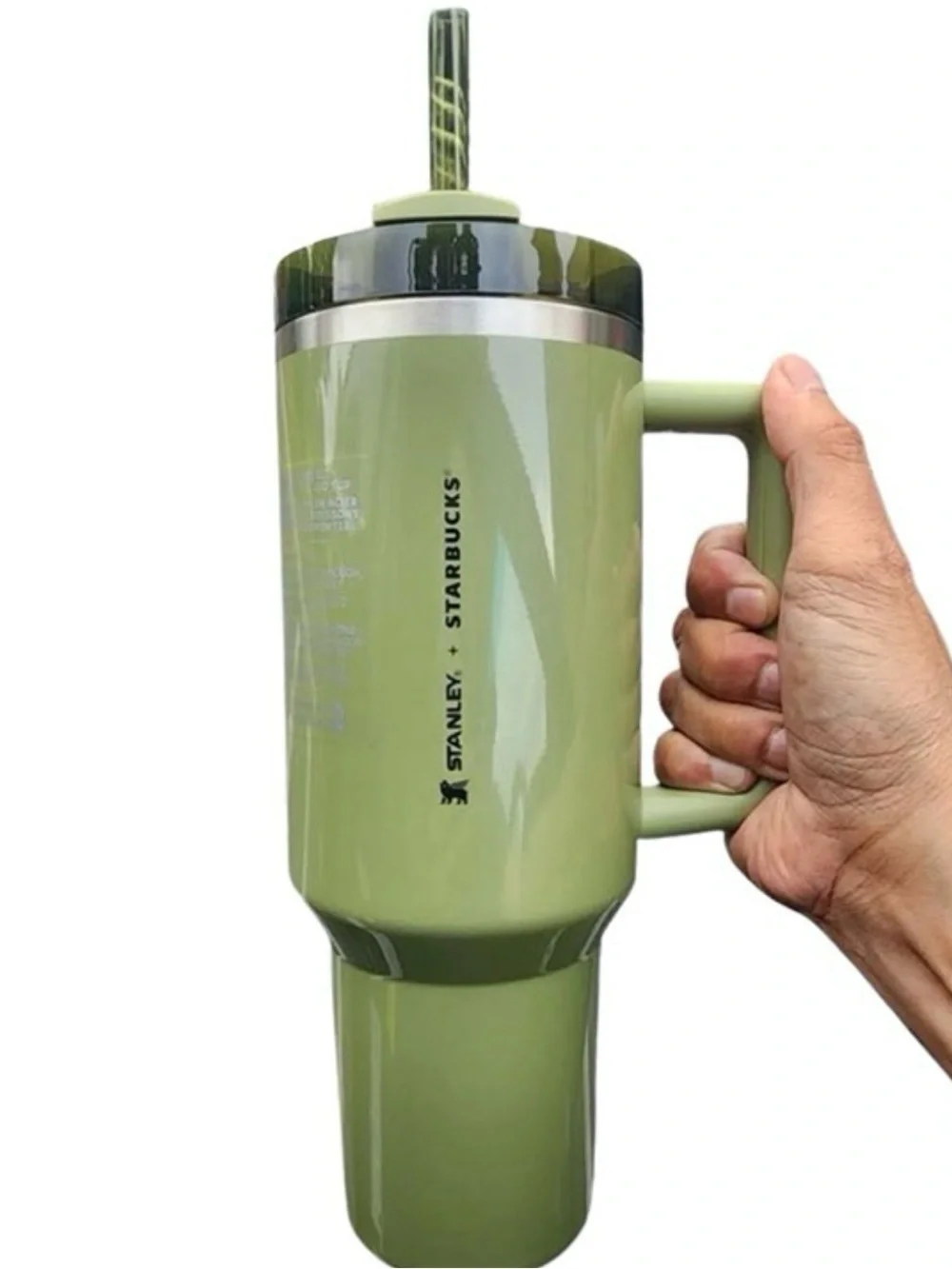 NIB Starbucks x Stanley 40oz Quencher- Olive Green (shimmer)
